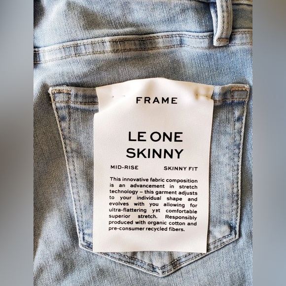 NWT Frame Denim Women’s Le One Skinny Jeans Mid Rise Caspio Wash Size 1 NWT $218 - Picture 8 of 12